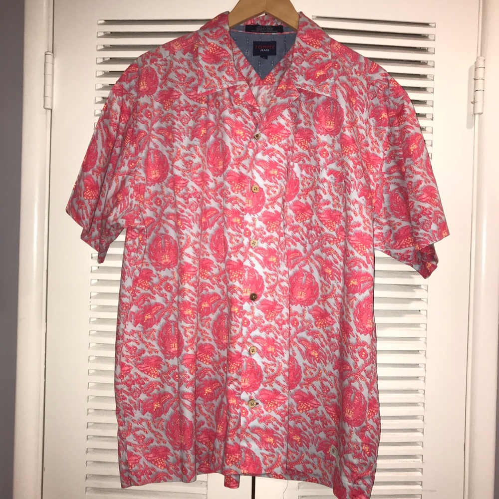 Tommy Hilfiger Jeans Button Up Hawaiian Shirt EUC